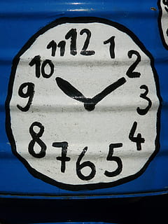 waktu, jam wajah, penunjuk, jam, cat, dilukis, merapatkan, tidak ada orang, hari, biru, di luar rumah, jumlah, komunikasi, teks, bentuk, tanda, warna hitam, bentuk geometris, dalam ruangan, lingkaran, aksara barat, Desain, emosi, pola, 2K, CC0, domain publik, bebas royalti