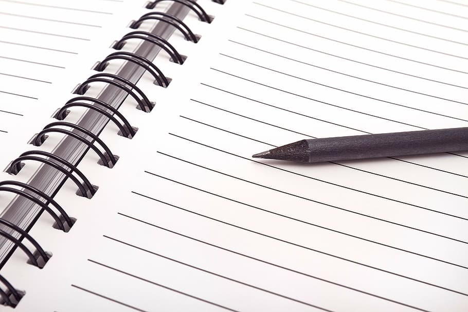 negre, bolígraf, folrat, quadern, diari, la nota, llapis, pàgina, obriu el quadern, càlculs, escriure, registre, finances, oficina, paper, espiral, ratlles, quadern d’espiral, bloc de notes, primer pla, paper folrat, ploma estilogràfica, cap gent, natura morta, a l'interior, llibre, patró, publicació, vista d’angle baix, instrument d’escriptura, en fila, sol objecte, metall, 5K