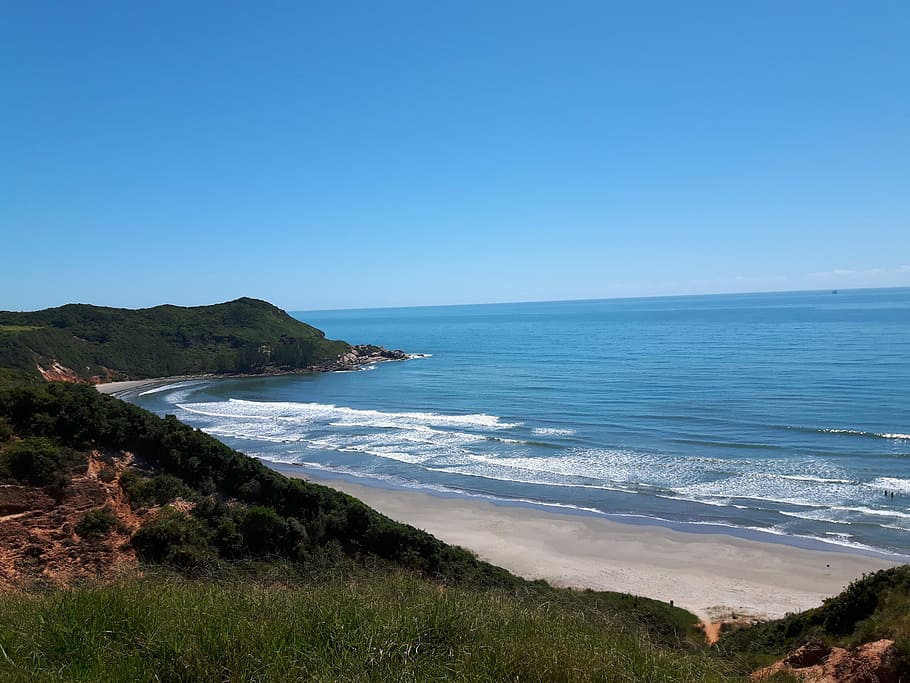 platja, Onada blava, onades, sorra, mar, blau, onada, beira mar, naturalesa, escenics, aigua, terra, bellesa a la natura, escenics - natura, cel, tranquil·litat, cel clar, escena tranquil·la, cap gent, dia, còpia espai, moviment, esport, a l'aire lliure, horitzó sobre l’aigua, 2K