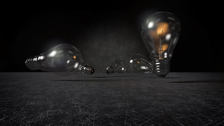 clar, lot de bombetes de vidre, llum, pera, il·luminació, bombeta, bombetes, energia, vidre, fil, experimentar, llums, Model 3D, equips d’il·luminació, il·luminat, filament, electricitat, generació de combustible i energia, a l'interior, cap gent, llum - fenomen natural, tir de l'estudi, fons negre, innovació, tecnologia, sol objecte, fosc, metall, llum elèctrica, Font d'alimentació, creativitat, 1080P