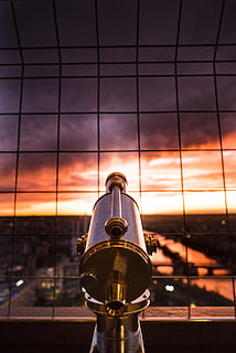 grå, gul, teleskop, grill, selektiv, fokus foto, messing, hvid, solnedgang, Paris, orange, rød, solopgang, himmel, arkitektur, udendørs, hav, nat, sky - himmel, ingen mennesker, natur, transportmidler, fokus på forgrunden, metal, transportform, skumring, vand, orange farve, tæt på, by, afspejling, sikkerhed, bygget struktur, 5K, CC0, offentligt domæne, royaltyfrie