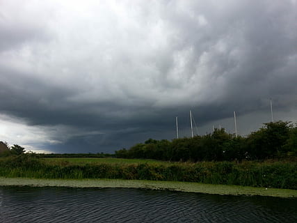 Storm, Cloud, Weather, storm, cloud, storm clouds, sky, dark, dramatic, landscape, light, clouds sky, sky clouds, black, water, meteorology, thunderstorm, overcast, stormy sky, thunder, cloud - sky, nature, alternative energy, outdoors, environment, renewable energy, fuel and power generation, wind turbine, beauty in nature, turbine, wind power, environmental conservation, plant, scenics - nature, lake, no people, electricity, wind, power in nature, sustainable resources, ominous, 2K, CC0, public domain, royalty free