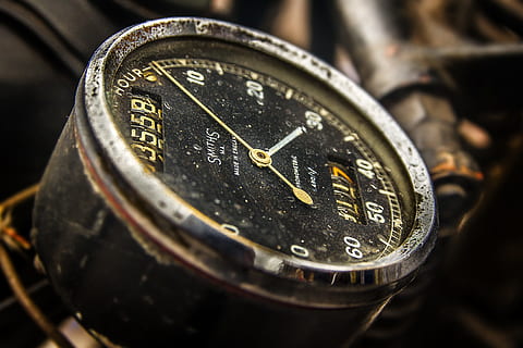 round, black, analog speedometer, closeup, photography, analog device, displaying, 30, meter, timer, indicator, time, number, hour, clock, antique, old, old-fashioned, retro Styled, close-up, clock face, no people, watch, accuracy, metal, instrument of measurement, indoors, circle, geometric shape, focus on foreground, shape, measuring, communication, navigational compass, still life, meter - instrument of measurement, personal accessory, 4K, CC0, public domain, royalty free