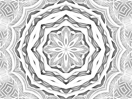 bianca, grigio, floreale, foto, mandala, modello, sfondi, design, fotogramma intero, nessuno, creatività, motivo floreale, forma, avvicinamento, in casa, arte e artigianato, astratto, mestiere, ripetizione, strutturato, struttura costruita, forma geometrica, architettura, dettaglio, Colore bianco, composito digitale, color argento, ornato, 8K, CC0, dominio pubblico, privo di copyright