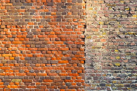 limpiado, naranja, pared de ladrillo, izquierda, lado, suciedad, marrón, lado derecho, pared, ladrillo, rojo, ladrillos, estructura, albañilería, modelo, textura, piedra, hauswand, antiguo, fachada, arquitectura, mortero, de ladrillo, Pared de piedra, fondo, pared de la casa, simétrico, edificio, edificio viejo, albañilería antigua, fachada de la casa, Material de construcción, pared - característica de la construcción, antecedentes, en una fila, copia espacio, estructura construida, material de piedra, nadie, fotograma completo, texturizado, arreglo, al aire libre, exterior del edificio, elección, 4K, CC0, dominio público, libre de derechos