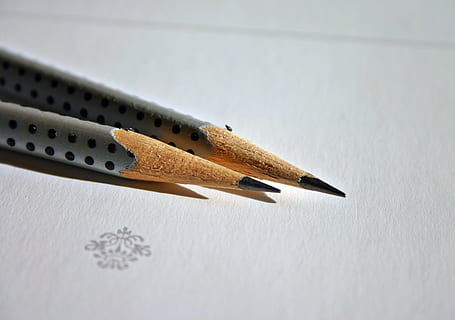 two, gray, pencils, white, paper, pen, leave, notes, draw, office accessories, stationery, wood, school, desk, mine pin, mine pencil, office supplies, pointed, ornament, symbol, letters, note, writing, correspondence, communication, writing instrument, pencil, no people, education, still life, indoors, close-up, wood - material, single object, copy space, selective focus, studio shot, office supply, office, high angle view, sharp, white background, fountain pen, group of objects, nib, silver colored, 2K, CC0, public domain, royalty free