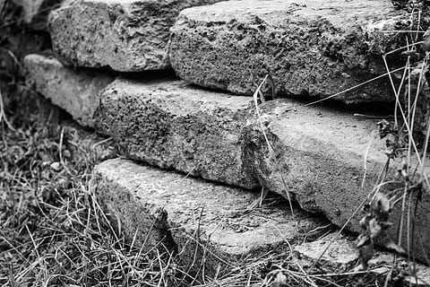 Wall, Bricks, Obstacle, Old, black and white, texture, atmosphere, architecture, building, street, city, construction site, build, work, construction work, macro, close, detail, close up, brick, stone, brick wall, stones, block, structure, house, houses, home, pen, barrier, fencing, demarcation, border, protection, protect, no people, stack, day, outdoors, close-up, nature, land, rock, solid, plant, rock - object, grass, rope, focus on foreground, field, wood - material, textured, tied up, high angle view, still life, 5K, CC0, public domain, royalty free