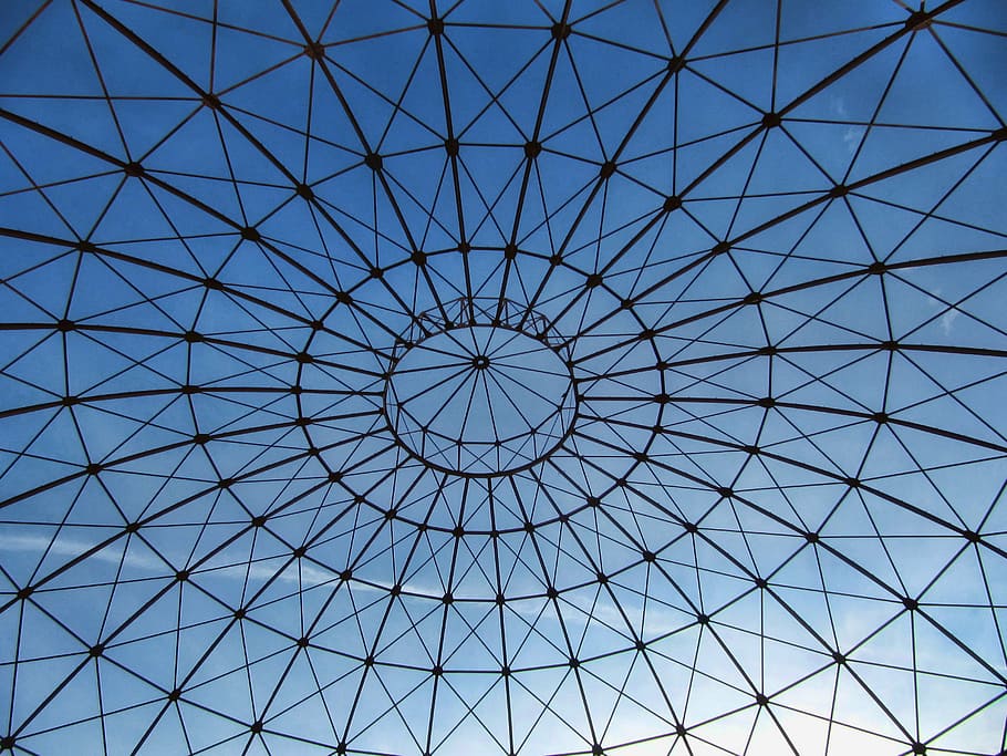 cúpula, cel, arquitectura, perspectiva, gasòmetre, Leipzig, patró, forma geomètrica, estructura construïda, forma, marc complet, modern, fons, blau, cap gent, sostre, cercle, a l'interior, disseny, vista d’angle baix, dia, llum solar, claraboia, vidre - material, directament a sota, 2K
