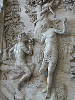 creazione, umano, peccato originale, Adamo, eva, Satana, serpente, fede, religione, Chiesa, Immagine, sollievo, architettura, scultura, statua, storia, arte e artigianato, rappresentazione, rappresentazione umana, somiglianza maschile, mestiere, creatività, il passato, nessuno, intaglio - prodotto artigianale, struttura costruita, spiritualità, destinazioni di viaggio, credenza, luogo di culto, costruzione, antica civiltà, intaglio, 2K, CC0, dominio pubblico, privo di copyright