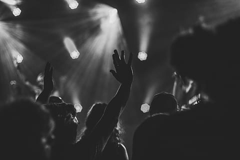 gråtonebilleder, mennesker, koncert, hænder, menneskemængde, lys, ydeevne, udsættelse, musik, nydelse, natteliv, gruppe af mennesker, begivenhed, kunstkultur og underholdning, nat, publikum, stor gruppe mennesker, musik Festival, belysningsudstyr, menneskelige arm, natklub, populær musik koncert, festival, belyst, scene - ydeevne plads, sjovt, positive følelser, spænding, arme hævet, scene, rockmusik, clubbing, disco dancing, tilskuer, musiker, håndhævet, 5K, CC0, offentligt domæne, royaltyfrie