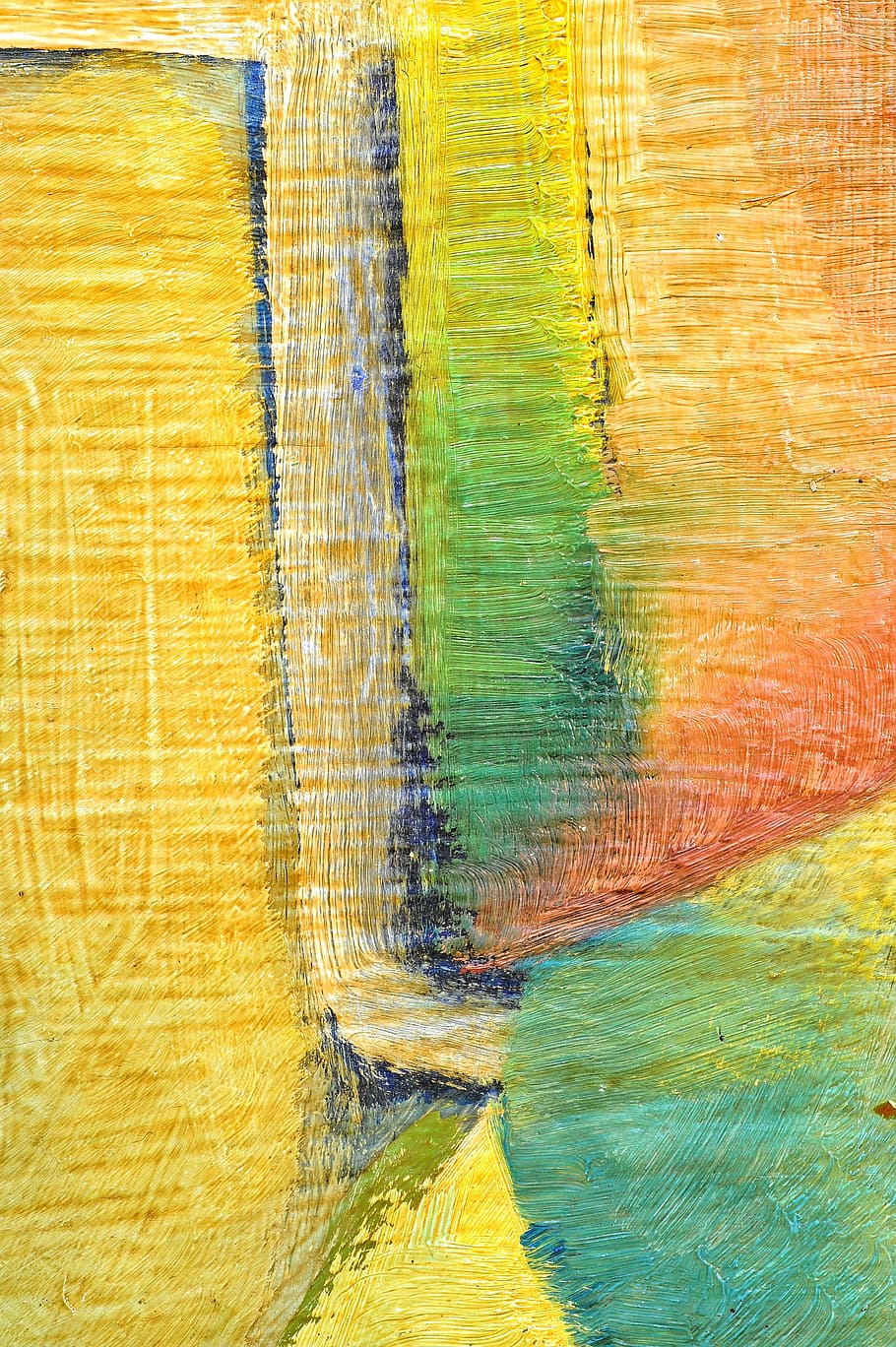 žlutá, zelená, oranžový, abstraktní, malování, rámec, výkres, barva, textura, malovat, zeď, tinte, grafika, pastely, umělec, pozadí, texturou, vícebarevné, Příroda, nikdo, detail, venku, den, umění a řemesla, tvořivost, malby, malovaný obraz, celý rám, malované, zářivé barvy, vzor, zelená barva, voda, nástěnný prvek, výtvarné umění, tah štětce, olejomalba, efekt, 4K