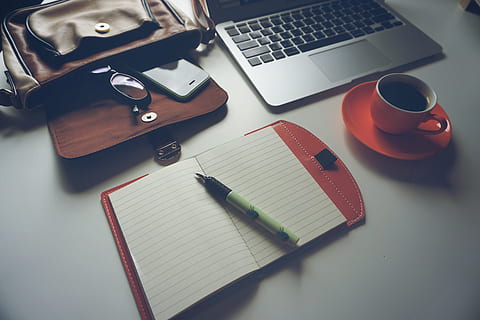 white, pen, notebook, beside, orange, ceramic, coffee cup, saucer, located, top, table, laptop, iphone, coffee, glasses, bag, fashion, technology, mobile, smartphone, work space, communication, digital, computer, business, cellphone, internet, online, telephone, woman, businessman, gadget, mobile technology, touch, smart phone, cell, indoors, office, work, start up, female, happy, adult, cell phone, lifestyle, person, desk, coffee - Drink, cup, working, drink, mug, high angle view, connection, wireless technology, food and drink, furniture, still life, no people, note pad, keyboard, blank, 5K, CC0, public domain, royalty free