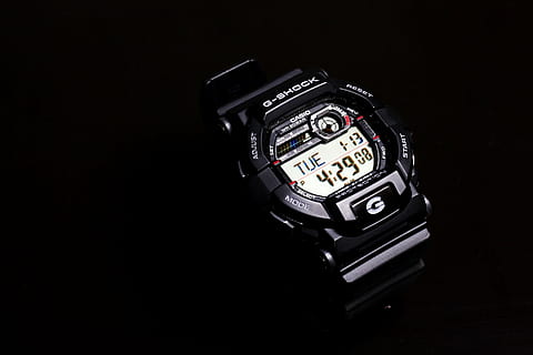 round, black, casio g-shock, digital, watch, displaying, 4:29, casio, g, shock, device, showing, time, technology, gadgets, g-shock, black background, no people, close-up, indoors, day, studio shot, retro styled, black color, camera - photographic equipment, still life, single object, copy space, number, communication, wristwatch, high angle view, photography themes, digital camera, 2K, CC0, public domain, royalty free