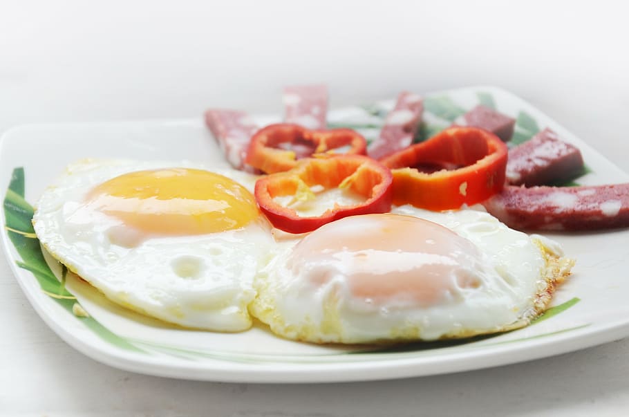 fregit, ou, tomàquets, placa, truita, esmorzar, plat, el rovell, nutrició, aperitiu, primer pla, natura morta, menjar, taula, menjar i beguda, cap gent, frescor, alimentació saludable, fons blanc, llest per menjar, a l'interior, ou fregit, benestar, tomàquet, vegetals, fruita, pa, rovell d'ou, costat assolellat cap amunt, 4K