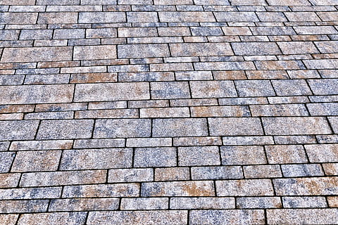 brown, gray, wall bricks, slabs, patch, flooring, paved, background, natural stone, stone, pattern, structure, texture, surface, away, road, flagstone path, transport, old town, downtown, abstract, full frame, backgrounds, textured, repetition, brick, no people, in a row, day, architecture, wall, footpath, high angle view, cobblestone, rough, stone material, built structure, solid, outdoors, street, paving stone, roof tile, 5K, CC0, public domain, royalty free
