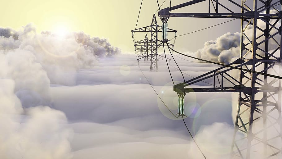 foto, línia, torres de transmissió, volta, núvols, línia d’alta tensió, cable, electricitat, cel de vainilla, cable contra el cel, cables elèctrics, cel, render, tecnologia, connexió, línia elèctrica, Font d'alimentació, piló d’electricitat, a l'aire lliure, cap gent, núvol - cel, naturalesa, comunicació, dia, fum - estructura física, boira, transport, bellesa a la natura, cloudscape, compost digital, Chaos, 1080P