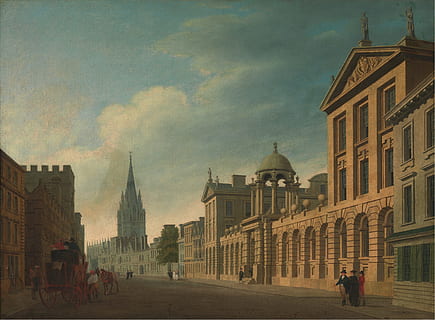 Thomas Malton, cielo, nuvole, città, Oxford, Inghilterra, Gran Bretagna, urbano, edifici, architettura, persone, strada, esterno dell'edificio, struttura costruita, costruzione, nuvola - cielo, natura, mezzi di trasporto, destinazioni di viaggio, persone accessorie, il passato, viaggio, storia, persone reali, gruppo di persone, modo di trasporto, uomini, stili di vita, all'aperto, governo, 5K, CC0, dominio pubblico, privo di copyright