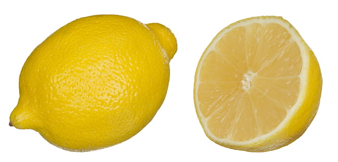 gelbe Zitronenfrucht, Scheibe, Zitrone, Obst, reif, frisch, Teilt, Zitrusfrüchte, sauer, Gelb, Natur, tropisch, geschnitten, Schnitt, weißer Hintergrund, ausgeschnitten, Zitrusfrucht, Lebensmittel, Essen und Trinken, gesundes Essen, Studioaufnahme, Frische, Wohlbefinden, orange Farbe, Nahansicht, drinnen, keine Leute, Kreuzung, zwei Objekte, Orange, saurer Geschmack, Vitamin C, 4K, CC0, gemeinfrei, lizenzfrei