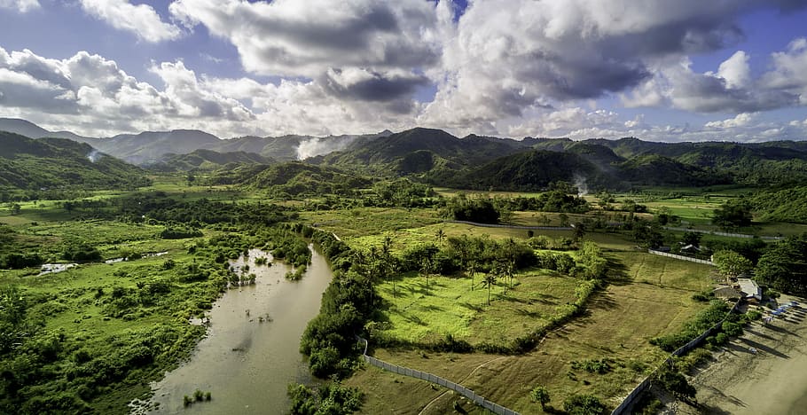 Antenne, Fotografie, Landmasse, fotografieren, Grün, Feld, Landschaft, Fluss, Sumpf, Zaun, Natur, Drohne, Lombok, indonesisch, wolke - himmel, Umgebung, Szenen - Natur, Berg, Himmel, Schönheit in der Natur, ruhige Szene, grüne Farbe, Ruhe, Wasser, Pflanze, keine Leute, Gebirge, Land, Tag, ländliche Szene, Nicht-städtische Szene, draußen, 1080P