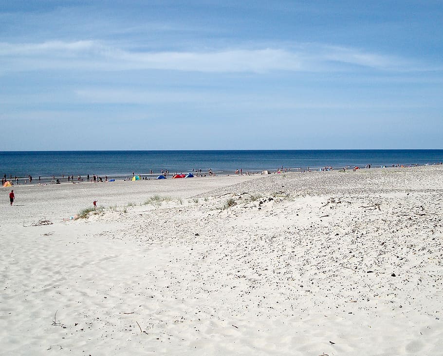 platja, Dinamarca, platja danesa, banys, sol, estiu, turistes, fons, aigua, sorra, terra, mar, cel, horitzó sobre l’aigua, horitzó, bellesa a la natura, escenics - natura, naturalesa, tranquil·litat, dia, núvol - cel, escena tranquil·la, vacances, festa, a l'aire lliure, persones incidentals, 2K