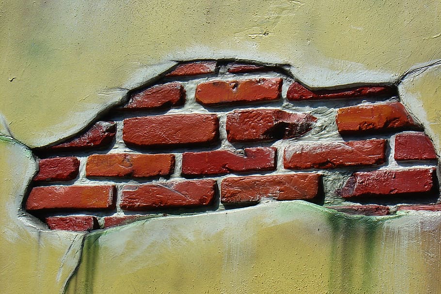 væg, mønster, sten, mursten, facade, murbygningsfunktion, rød, bygget struktur, arkitektur, murstens væg, ingen mennesker, fuld ramme, tæt på, tekstureret, bygning udvendig, graffiti, dag, baggrunde, udendørs, metal, gammel, maling, 2K