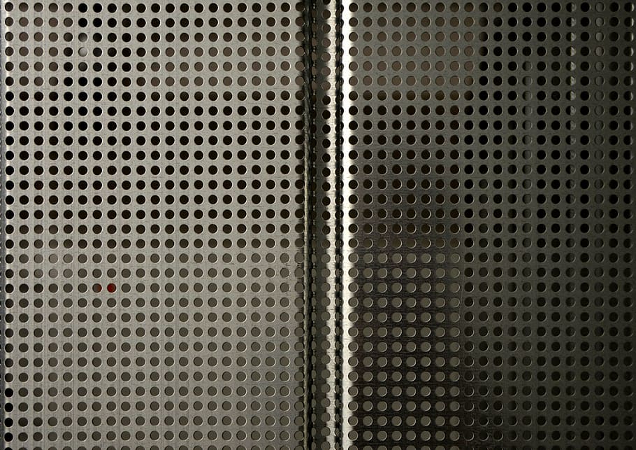Metall, Lochblech, Textur, Material, Grafik, Design, Materialsammlung, Vollbild, Hintergründe, Muster, texturiert, Loch, keine Leute, Nahansicht, gestalten, Wiederholung, Geometrische Figur, Blech, silberfarben, Kreis, grau, Silber - Metall, Metallgitter, Gitter, stehlen, Legierung, Eisen - Metall, Struktureffekt, 5K