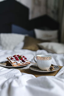 breakfast, bed, -, waffles, raspberries, cup, coffee, tray, Breakfast in bed, cup of coffee, interior, cafe, indoor, espresso, raspberry, bedroom, table, food, hotel, morning, no People, indoors, pillow, luxury, food and drink, plate, selective focus, freshness, drink, mug, still life, refreshment, coffee cup, ready-to-eat, coffee - drink, crockery, kitchen utensil, saucer, hot drink, french food, temptation, 4K