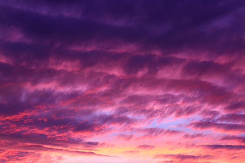 photo, blue, red, clouds, maroon, purple, sunset, sky, cloud, evening, nature, cloud - Sky, weather, cloudscape, outdoors, backgrounds, dusk, summer, scenics, beauty In Nature, sunlight, day, sun, overcast, heaven, dramatic Sky, pink color, tranquility, scenics - nature, no people, tranquil scene, idyllic, moody sky, orange color, abstract, romantic sky, abstract backgrounds, wind, meteorology, 5K, CC0, public domain, royalty free