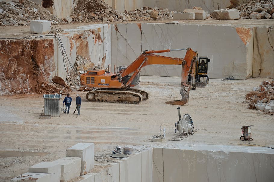 stenbrud, sten-, klippe, arbejde, maskine, industri, tung, digger, maskineri, indendørs, dag, herrer, Manuel arbejder, byggebranchen, byggemaskiner, earth mover, arbejder, byggeplads, arkitektur, beskæftigelse, udstyr, brændstof og elproduktion, transportmidler, kran - entreprenørmaskiner, minedrift, transportform, bygget struktur, ufuldstændig, industrielt udstyr, 5K