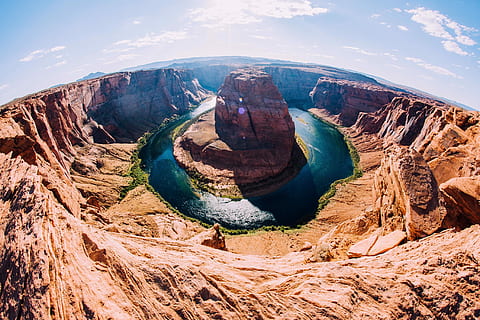 groots, canyon fish eye view, Grand Canyon, vissenoog, uitzicht, natuur, landschap, Arizona, Vakantiebestemmingen, Colorado rivier, Verenigde Staten van Amerika, Grand Canyon National Park, buitenshuis, woestijn, canyon, hemel, rock - object, zuidwest usa, Nationaal Park, geen mensen, schoonheid in de natuur, Bekende plek, extreem terrein, geologie, Utah, wolk - lucht, rots, solide, rotsformatie, scenics - natuur, niet-stedelijke scène, fysieke geografie, reisbestemmingen, dag, rustige scène, kalmte, berg-, reizen, zonlicht, uitgehold, vorming, klimaat, droog klimaat, 5K, CC0, publiek domein, royaltyvrij