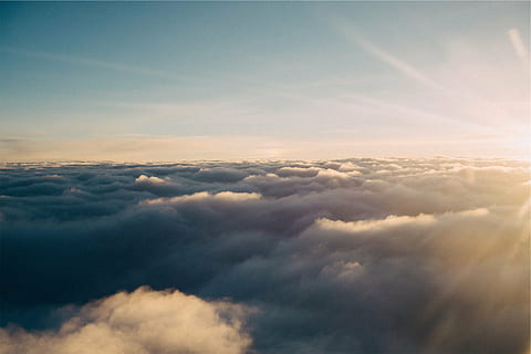 aerial, photo, clouds, sky, photography, bed, air, sunrays, nature, beauty in nature, cloud - sky, scenics, tranquility, majestic, sunset, cloudscape, tranquil scene, atmosphere, environment, scenics - nature, heaven, aerial view, above, backgrounds, dramatic sky, fluffy, no people, outdoors, overcast, wind, freedom, meteorology, 1080P, CC0, public domain, royalty free
