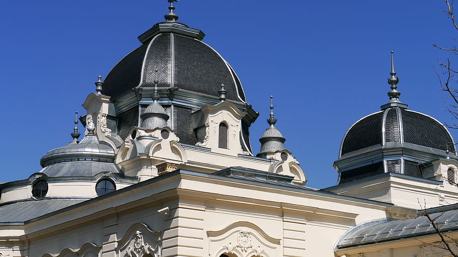 arquitectura, vista, budapest, cúpula, religió, lloc de culte, exterior de l'edifici, espiritualitat, creença, estructura construïda, cel, naturalesa, cel clar, vista d’angle baix, edifici, blau, cap gent, destinacions de viatge, dia, creu, 4K