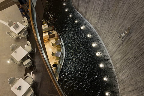 eagle eye view, body, water, dubai, interior design, inside, setup, waterfall, organic architecture, organic, wave, wave form, architecture, modern, dubai mall, mall, shopping centre, light, lights, burj khalifa, burj, khalifa, shopping, indoors, no people, cellar, illuminated, production line, close-up, day, high angle view, night, built structure, building exterior, directly above, city, building, nature, reflection, cold temperature, road, outdoors, table, snow, lighting equipment, snowing, 5K, CC0, public domain, royalty free