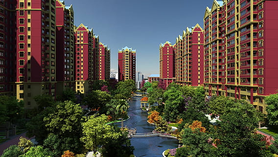 biens, continental, classique, architecture, structure construite, extérieur du bâtiment, bâtiment, plante, ville, arbre, district résidentiel, la nature, ciel, croissance, extérieur d'immeuble de bureaux, paysage urbain, en plein air, personne, journée, grand - haut, gratte ciel, appartement, maison, moderne, 2K, CC0, domaine public, libre de droits