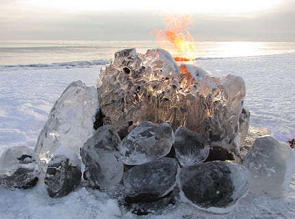 Koster, ild, flamme, strand, Stillehavet, solnedgang, landskab, natur, Kamchatka, kold, is, vinterdag, sne, Frosset, friskhed, vand, hav, jord, varme - temperatur, skønhed i naturen, solid, brænding, klippe, bevægelse, ingen mennesker, rock-objekt, ro, dag, himmel, udendørs, 2K, CC0, offentligt domæne, royaltyfrie