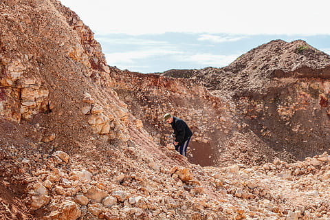 limestone, quarry, extraction, excavations, breed, stone, day, no one, background, martian, landscape, strata, material, useful, blade, non-metallic, rock, nature, rock - object, solid, mountain, sky, one person, leisure activity, non-urban scene, real people, rear view, land, environment, full length, cloud - sky, lifestyles, tranquility, beauty in nature, outdoors, formation, arid climate, climate, 5K, CC0, public domain, royalty free