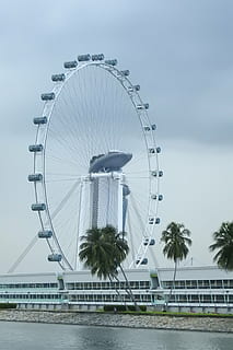 singapura, pamflet, gambar, kincir ria, Taman Hiburan, naik taman hiburan, langit, Arsitektur, alam, budaya seni dan hiburan, struktur yang dibangun, tidak ada orang, lingkaran, hari, eksterior bangunan, bentuk geometris, di luar rumah, bentuk, air, besar, pariwisata, tujuan wisata, lapang, 4K, CC0, domain publik, bebas royalti