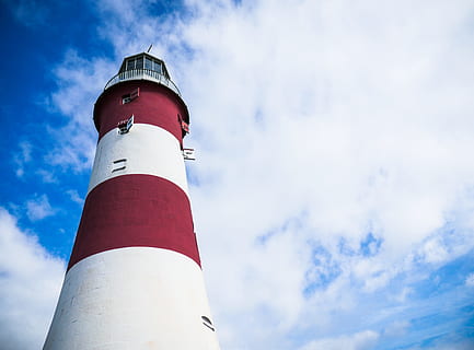 rot, Weiß, Leuchtturm, wolkig, Blau, Himmel, smeatons turm, Plymouth, Leuchtfeuer, gestreift, Turm, Meer, Richtung, Beratung, Sicherheit, wolke - himmel, Tag, Flachwinkelansicht, Gebäudehülle, die Architektur, gebaute Struktur, Schutz, keine Leute, Natur, draußen, weiße Farbe, Gebäude, 2K, CC0, gemeinfrei, lizenzfrei