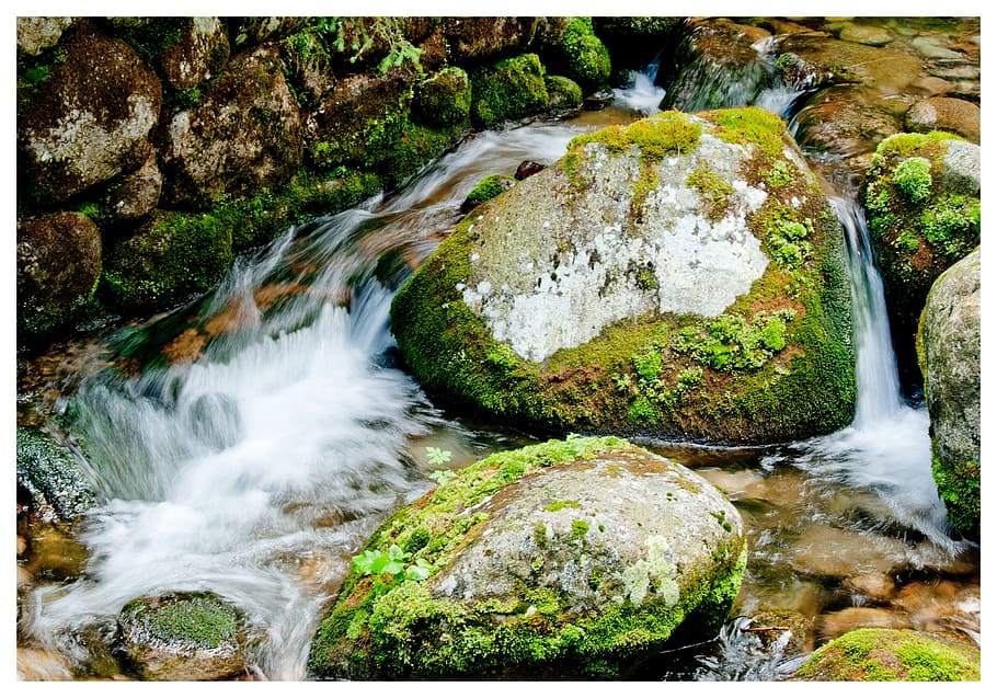 řeka, hory, torrent, voda, Skála, rock - objekt, pevný, krása v přírodě, scenics - příroda, nikdo, pohyb, vodopád, Příroda, tekoucí voda, dlouhé expozice, mech, rozmazaný pohyb, tekoucí, den, rostlina, les, přistát, venku, proud - tekoucí voda, moci, čistota, 2K