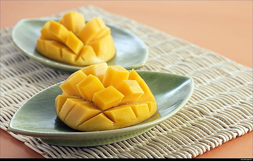 two, slices, mangoes, bowls, Mango, Hd, Fruit, hd mango, mango fruit, pineapple, food and drink, slice, yellow, food, healthy eating, freshness, tropical fruit, plate, studio shot, wellbeing, indoors, papaya, no people, place mat, colored background, sweet food, place setting, tray, fruit salad, chopped, 1080P, CC0, public domain, royalty free