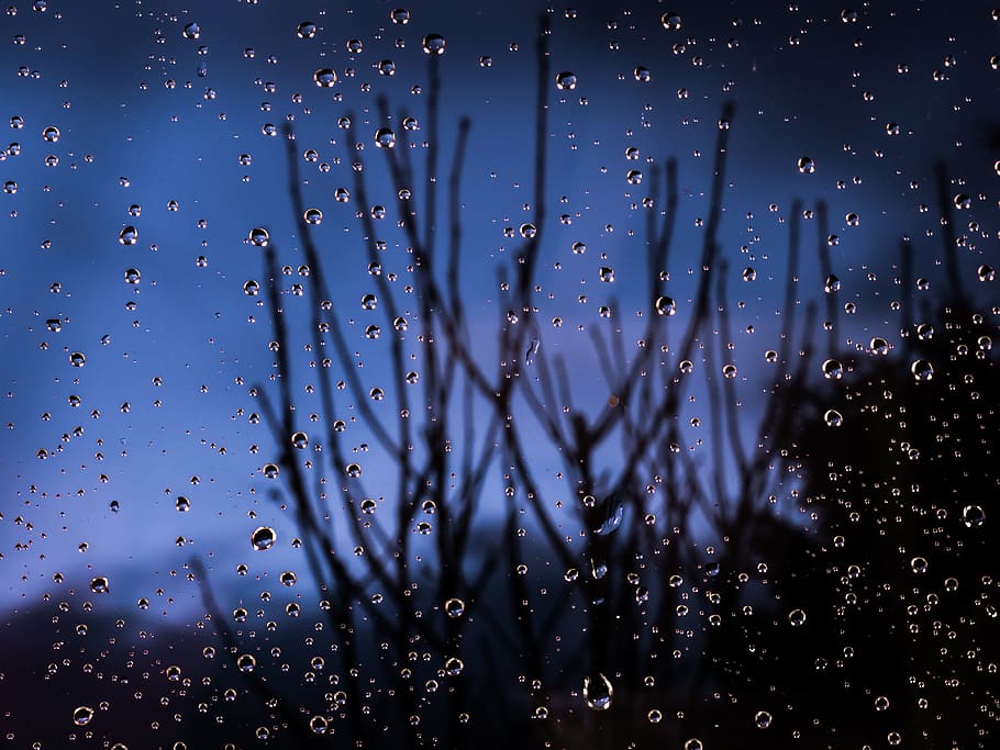 Makrofotografie, Wassertau, Blau, verwischen, Bläschen, klar, Nahansicht, Farben, Tröpfchen, Tropfen, Wassertropfen, Fokus, Glas, h2o, Flüssigkeit, Makro, Natur, Regen, Regentropfen, Silhouetten, Wasser, Wetter, nass, Fenster, fallen, keine Leute, Himmel, transparent, Glas - Material, Fokus auf den Vordergrund, Vollbild, Bewegung, draußen, Schönheit in der Natur, Hintergründe, Regenzeit, Reinheit, 4K