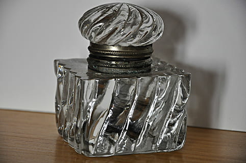 Ink, Bottle, Container, Down Payment, receptacle, glass, crystals, cap, plugs, capping, closed, to write, writing, collection, collectibles, time, been deprecated, disuse, silver colored, no people, indoors, close-up, day, table, jar, glass - material, focus on foreground, still life, transparent, wood - material, large group of objects, metal, stack, wall - building feature, shiny, coin, finance, steel, 4K, CC0, public domain, royalty free