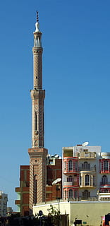 hurghada, minareto, Egitto, moschea, preghiera, monumento, religione, fede, elevazione, architettura, Torre, blu, cielo sereno, esterno dell'edificio, storia, struttura costruita, cielo, costruzione, città, natura, nessuno, giorno, alto - alto, luce del sole, Inquadratura dal basso, destinazioni di viaggio, all'aperto, il passato, colonna architettonica, 2K, CC0, dominio pubblico, privo di copyright