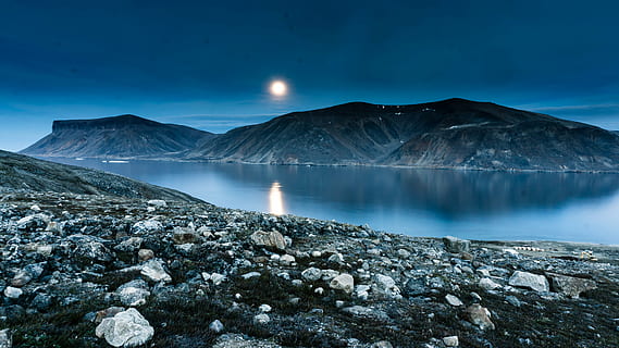 lago, panorama, lua, montanha, natureza, ao ar livre, rochas, cênico, céu, agua, scenics - natureza, beleza na natureza, meio Ambiente, cena tranquila, ninguém, tranquilidade, reflexão, nuvem - céu, azul, viagem, Rocha, destinos de viagem, Pico da montanha, cratera vulcânica, 4K, CC0, domínio público, royalty free