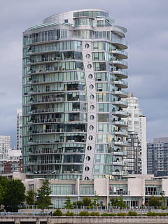 gratacels, edifici, de gran alçada, arquitectura, ciutat, modern, construcció, propietat, estructura, Vancouver, Columbia Britànica, Canadà, exterior de l'edifici, estructura construïda, exterior d’edifici d’oficines, dia, cel, naturalesa, oficina, destinacions de viatge, cap gent, a l'aire lliure, núvol - cel, vida de ciutat, vista d’angle baix, vidre - material, govern, apartament, luxe, 4K, CC0, domini públic, lliure de regalies