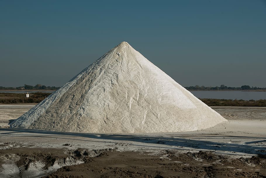 fotografia, muntanya, clar, blau, cel, camargue, morts aguts, sal, salina, muntanya de sal, a l'aire lliure, indústria, cap gent, dia, sal - mineral, mineral, terra, conca de sal, Munt, naturalesa, desert, sal plana, cel clar, mineria, arquitectura, sorra, medi ambient, antic, clima, clima àrid, 4K
