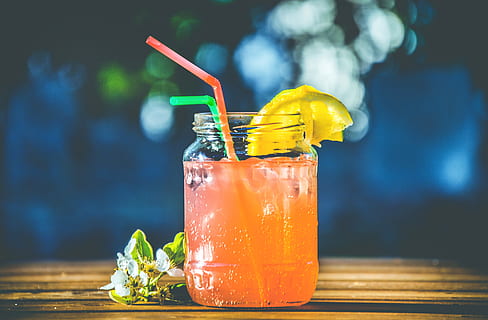 orange, plast halm, klar, mason jar, glas, Juice, citron, frugt, pynt, kold, drikkevarer, drik, is, strå, blomst, chill, bar, mad og drikke, drikke, sugerør, forfriskning, mad, sund kost, drikkeglas, husholdningsudstyr, cocktail, friskhed, bord, fokus på forgrunden, alkohol, citrus frugt, krukke, kold temperatur, tæt på, urt, mynteblad - kulinarisk, ingen mennesker, udendørs, 5K, CC0, offentligt domæne, royaltyfrie