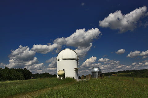astronomical observatory, sky, mood, landscape, nature, cloud - sky, industry, plant, environment, factory, grass, fuel and power generation, agriculture, building exterior, storage tank, fossil fuel, architecture, no people, environmental issues, day, science, outdoors, silo, pollution, cooling tower, chemical plant, 4K, CC0, public domain, royalty free