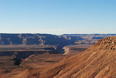 Fischflussschlucht, Namibia, Rock, Schlucht, Afrika, breit, Panorama, Landschaft, Natur, keine Leute, draußen, szenen, Tag, Szenen - Natur, Umgebung, Himmel, Schönheit in der Natur, Rock - Objekt, Klima, Nicht-städtische Szene, ruhige Szene, Wüste, Ruhe, Berg, trockenes Klima, Reiseziele, Land, Felsformation, Geologie, Gebirge, dramatische Landschaft, erodiert, halbtrocken, Formation, 4K, CC0, gemeinfrei, lizenzfrei