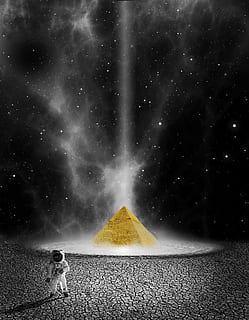 astronaute près de la pyramide, planète, astronaute, espace, pyramide, univers, astronautique, ciel de nuit, recherche, étoile, ciel étoilé, préprocesseur austronautik, étoile - espace, ciel, nuit, mammifère, la nature, un animal, paysages - nature, astronomie, beauté dans la nature, animaux domestiques, personne, nuage - ciel, environnement, terre, national, galaxie, composite numérique, 2K, CC0, domaine public, libre de droits
